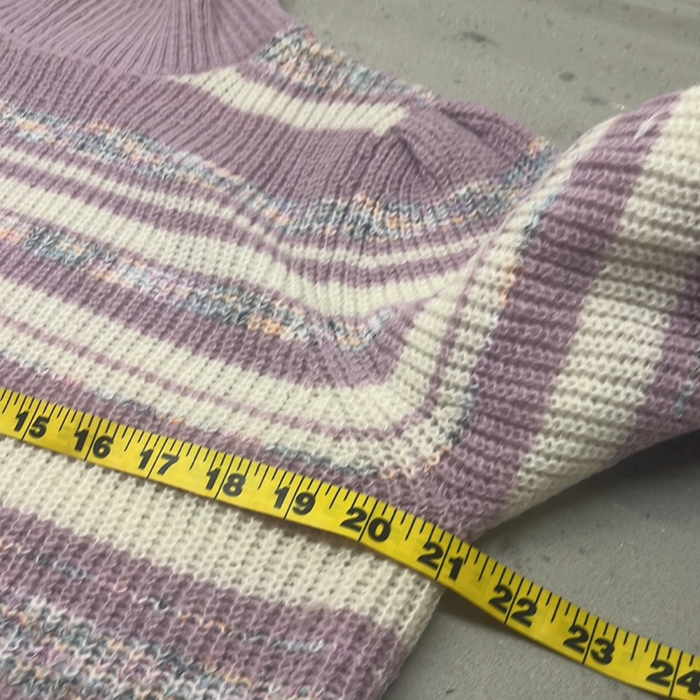 LOFT space dyed violet mock sweater - Picture 7 of 8